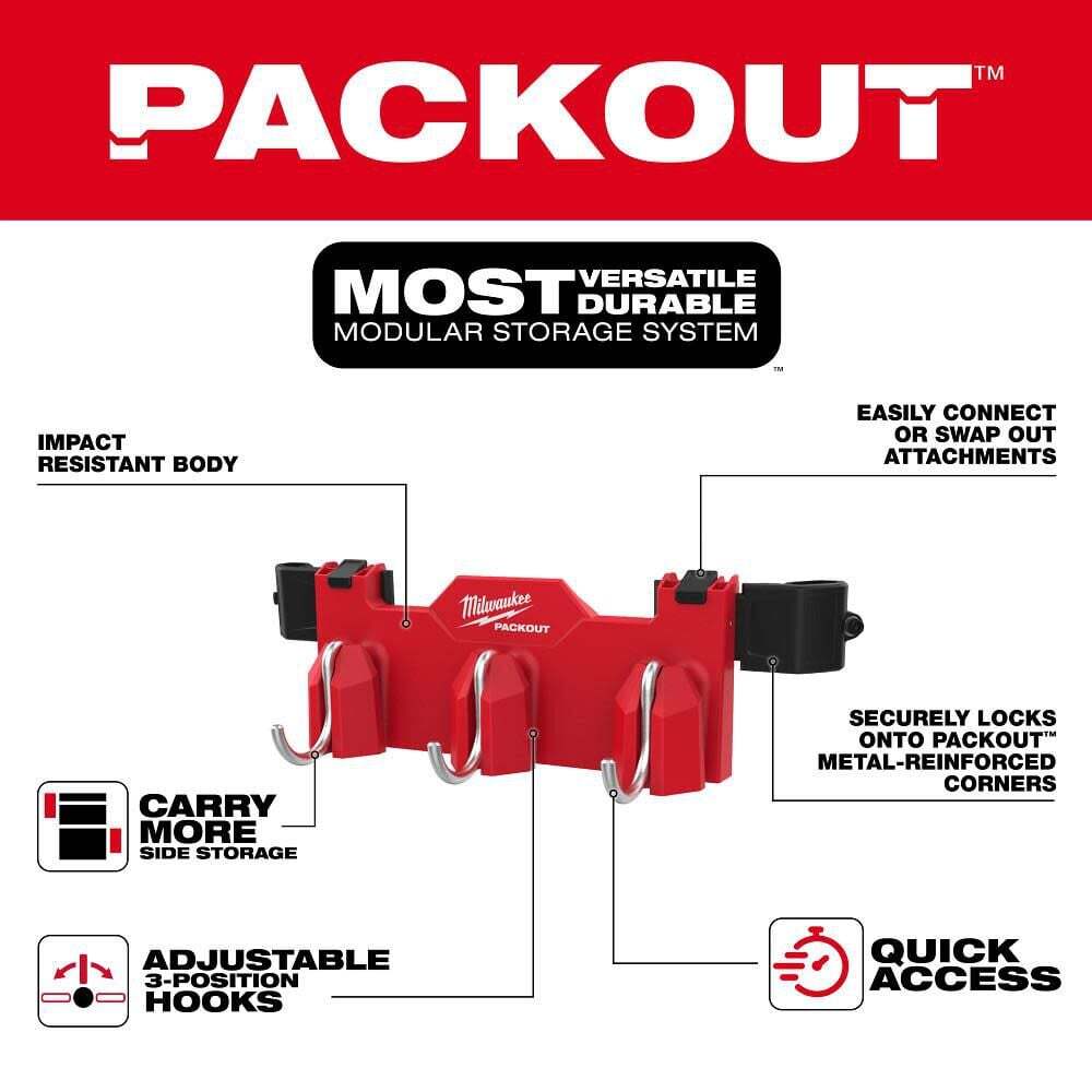 Milwaukee Packout Tool Box 3-Hook Attachment