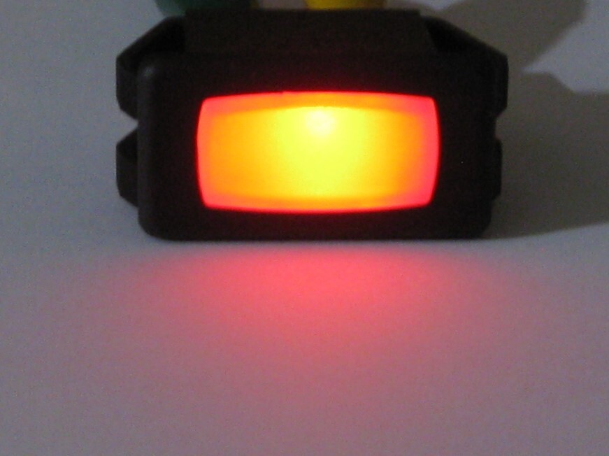 Red Rectangular Panel Mount Neon Indicator McGill Light - 125V - .25" Terminals