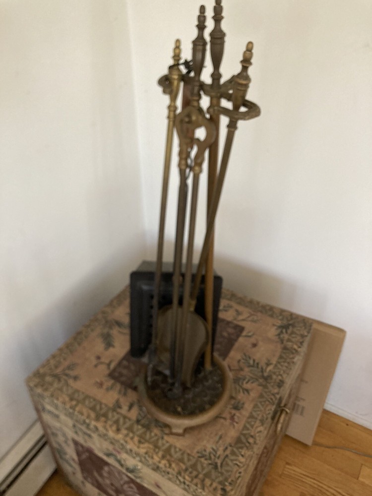 Vintage Brass Fireplace Tools 27 Inch
