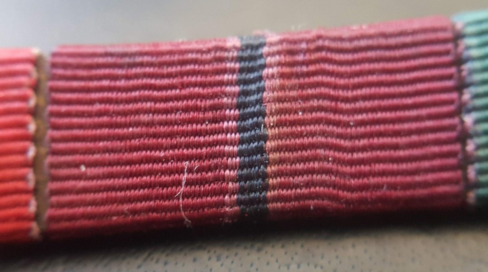 ✚8033✚ German post WW2 1957 pattern ribbon bar War Merit Cross Eastern Front
