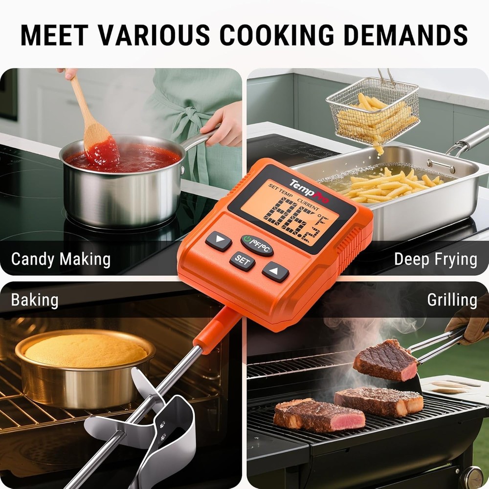 Advanced Instant Read Thermometer with Standard Pot Clip & Calibration Function