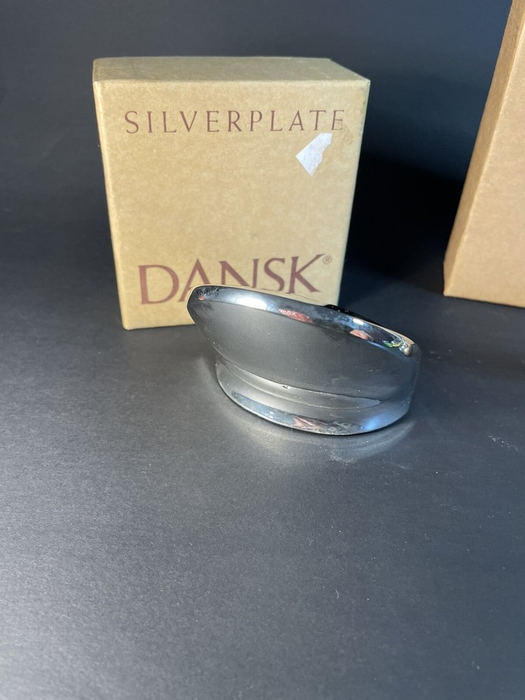 Silver Plate Dansk Clock And Pen Set -as Is Not Working