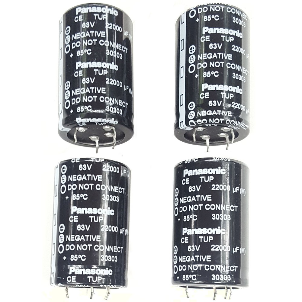 4 Pcs Panasonic ECE-T1JP223FA 63v 22000uf Electrolytic Capacitor (4 Pack)
