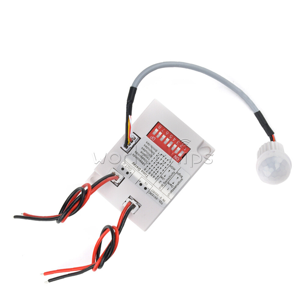 Plastic Intelligent Light Body Sensor IR Module Motion Sensing Switch DC 8-30V