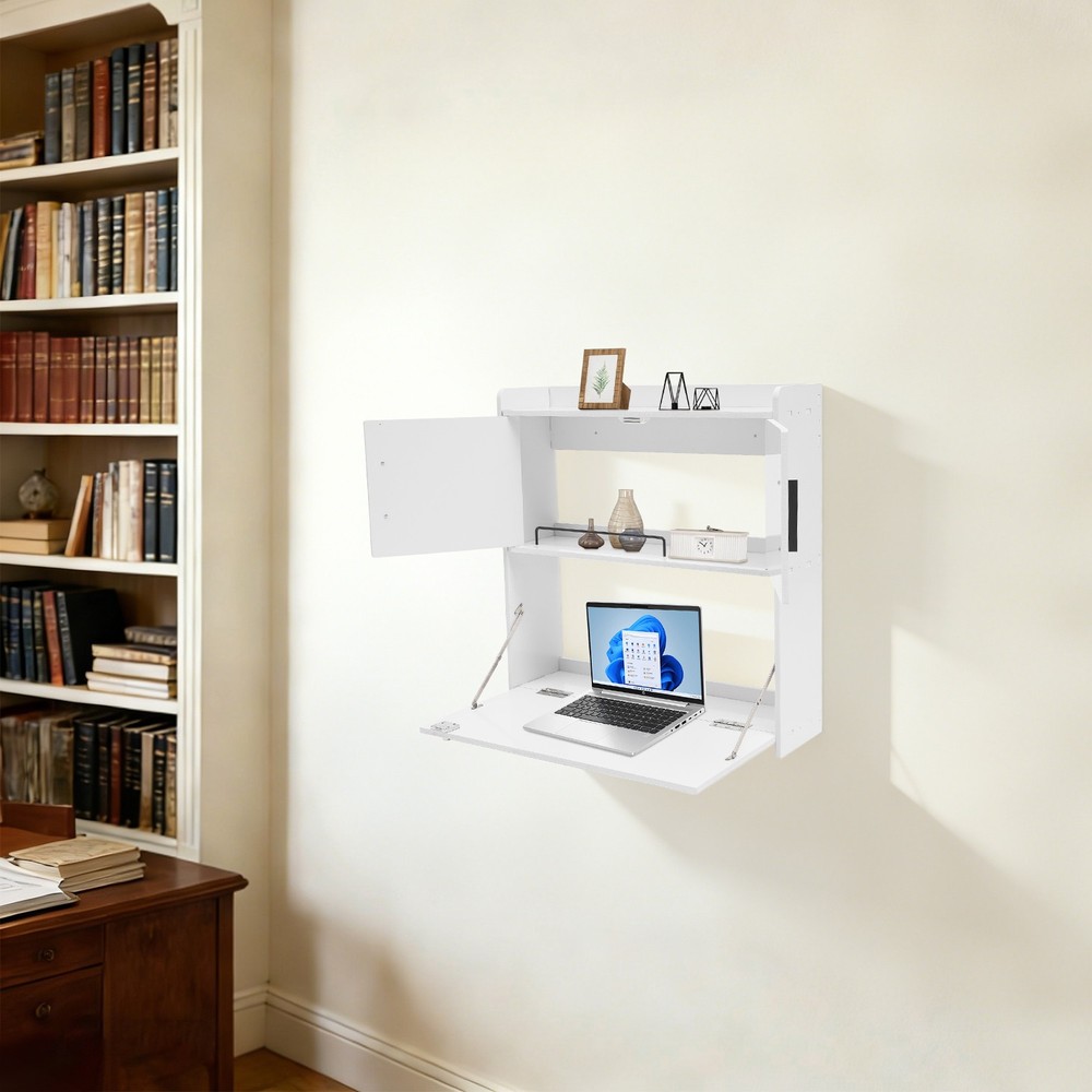 Wall Mounted Desk Cabinet Multifunctional Fold Down Laptop Table Folding Table