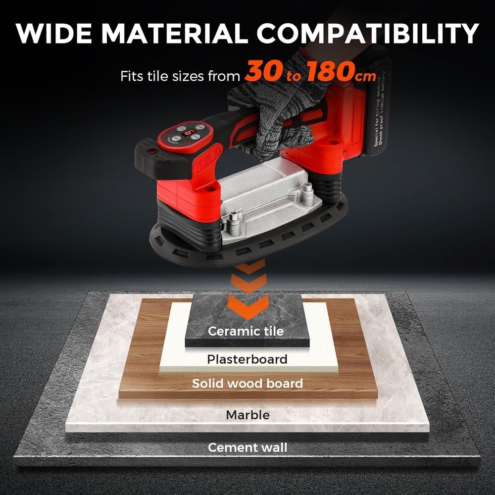 Tile Vibration Tool, 9-Speed Handheld Tiling Leveling Machine with Suction cup