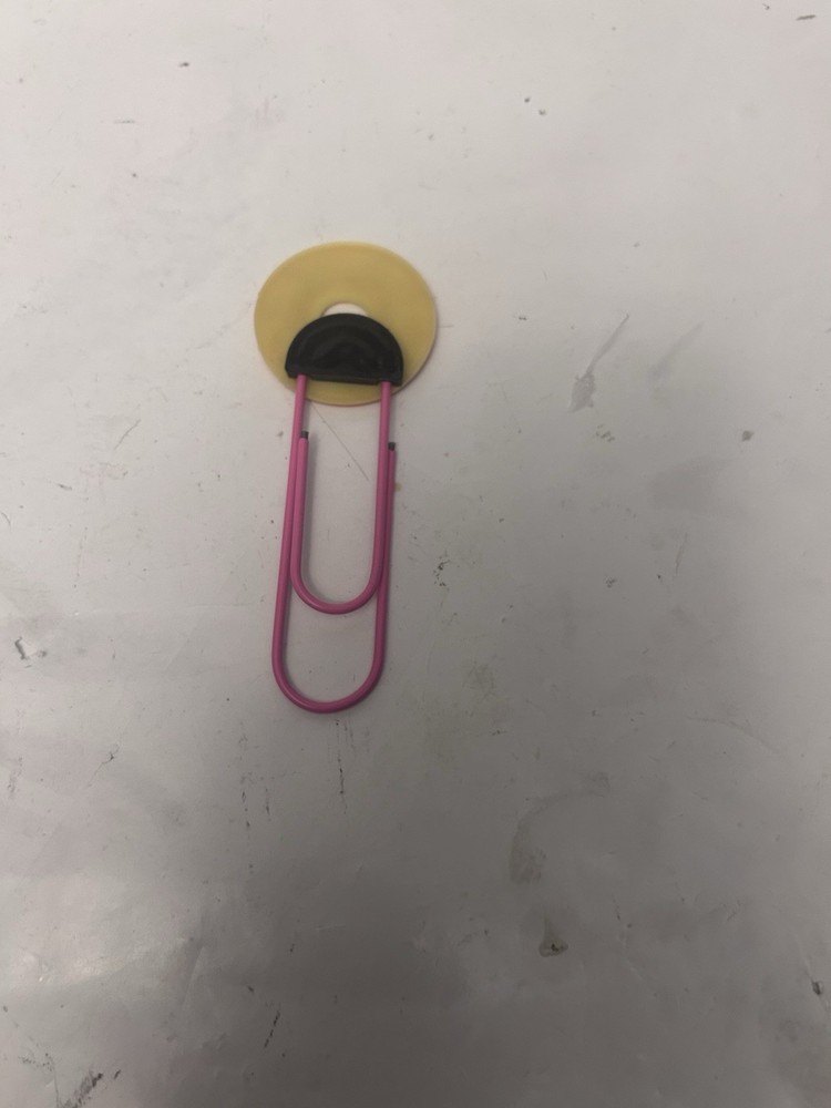 large pink donut paper clip oversized