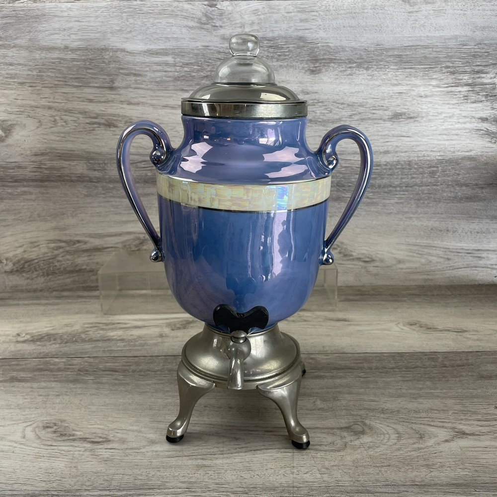 Vintage Royal Rochester Percolator Lusterware 1924 Blue & Silver