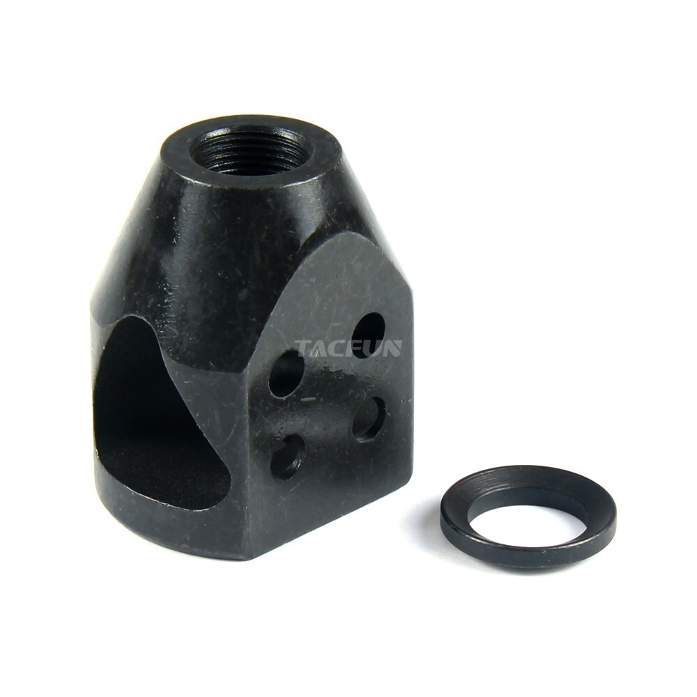 9MM 1/2x36 Pitch Short Compact Mini Tanker Style Muzzle Brake