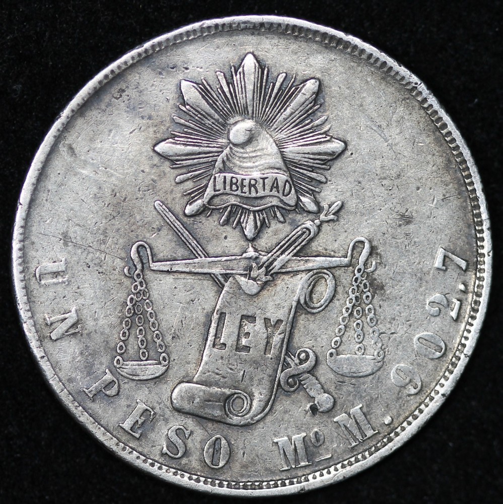 1872 One Peso - Mexico - Silver