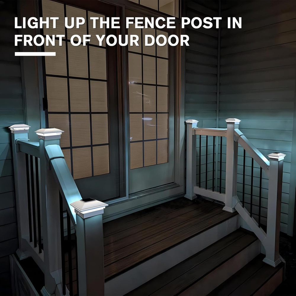 Solar Post Cap Light Outdoor Waterproof 12Pack,Solar Fence - Post Lights for 4X4