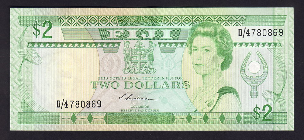 FIJI P-87a. (1988) Two Dollars.. Siwatibau.. UNC