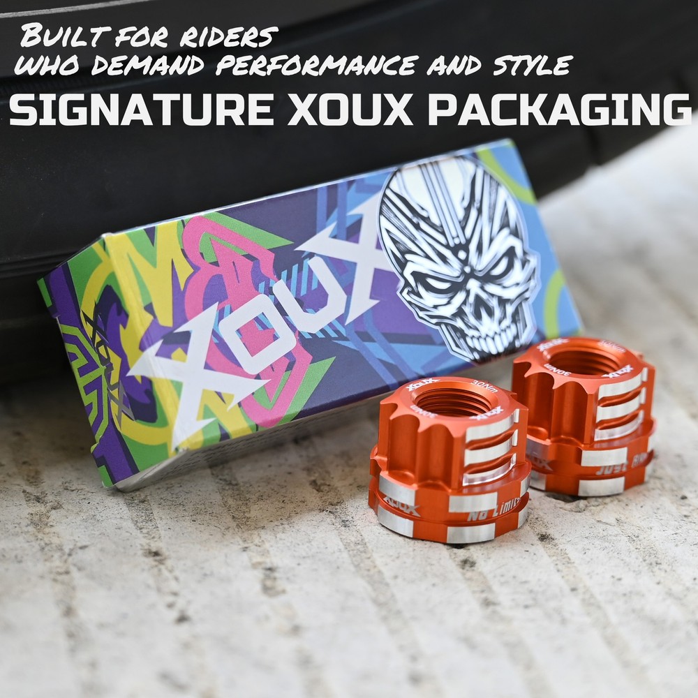 XOUX AX-C BMX Axle Nuts 10MM, Orange