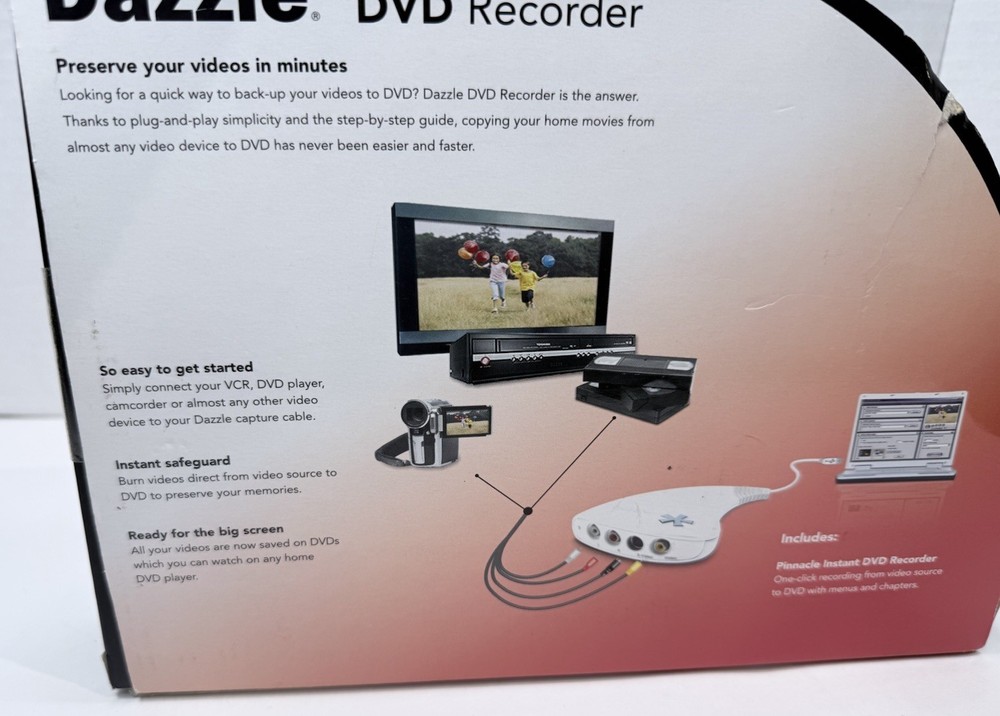 Pinnacle Dazzle DVD Recorder | Video Capture Device + Video Editing Software