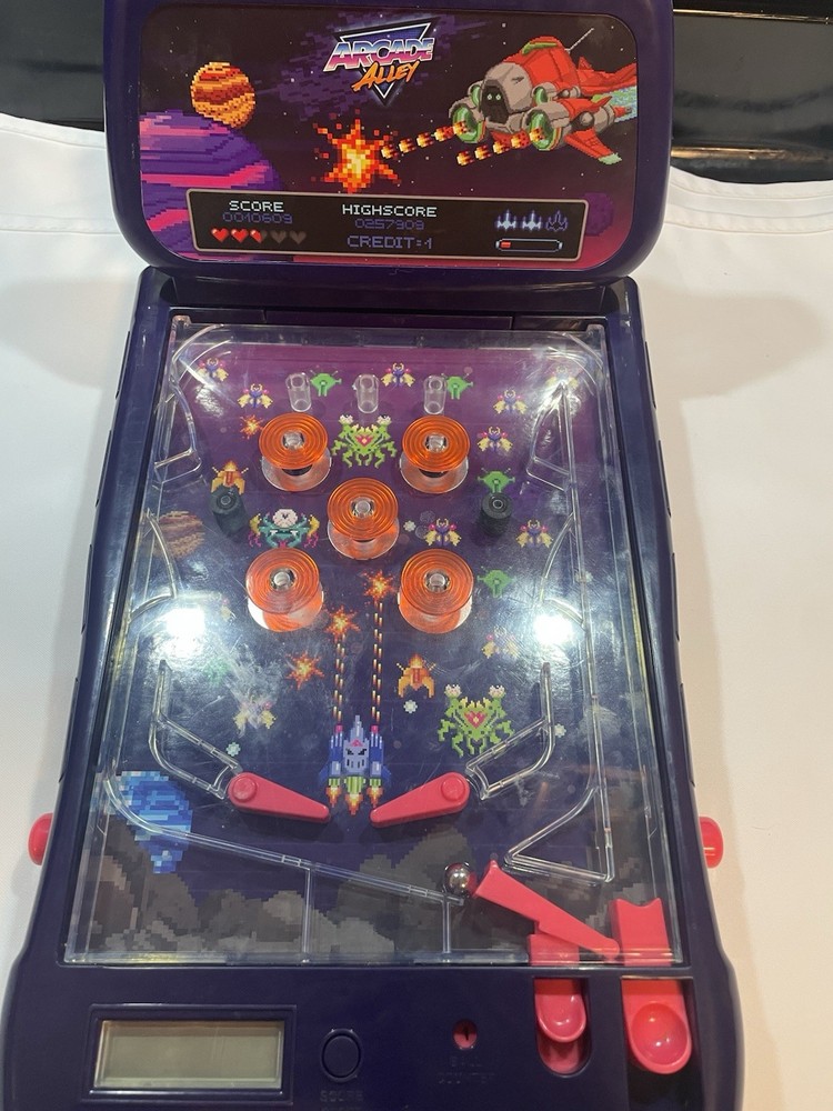 Electronic Arcade Pinball Tabletop Game W/Audio & Display. Tested-Works.