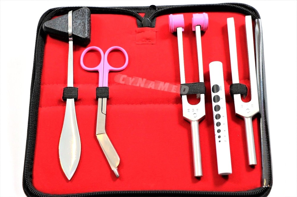 5 pcs Reflex Percussion Taylor Hammer Penlight Tuning Fork C 256 C 512 +scissors