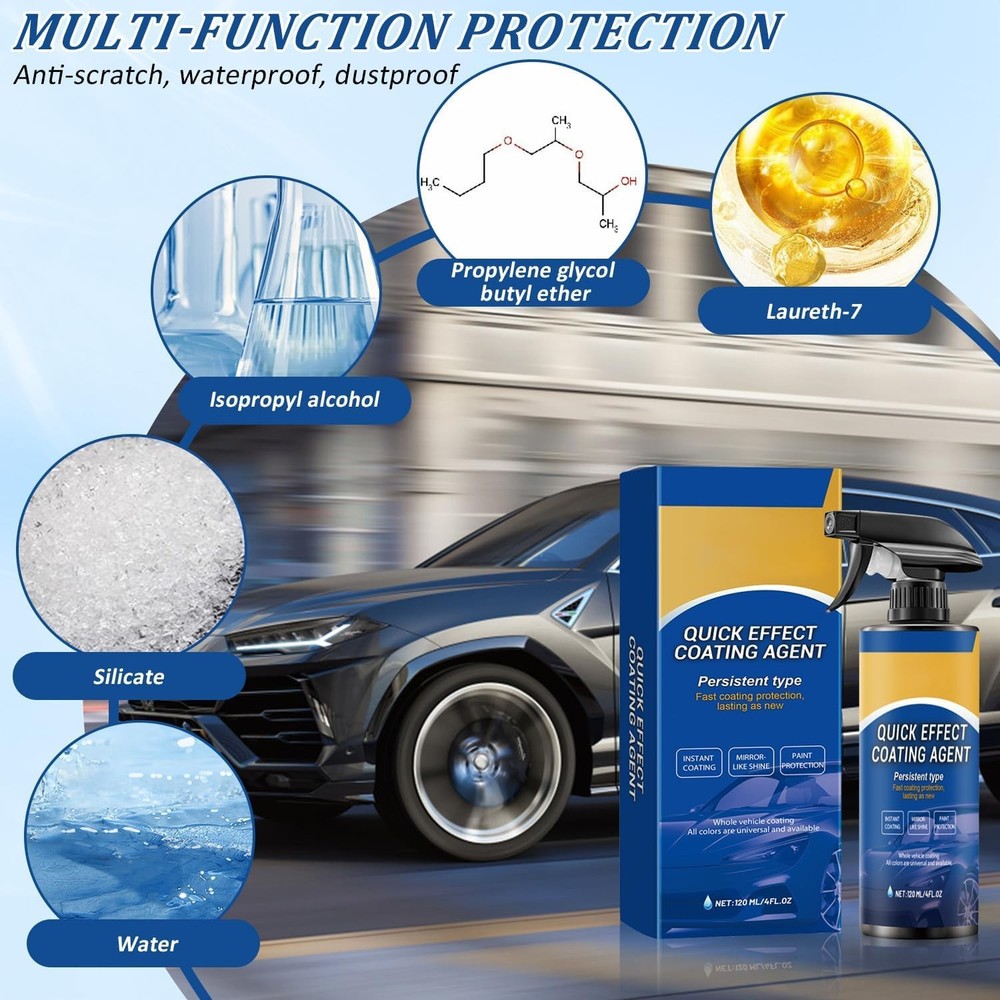 2PCS Car Coating Spray, Quick Effect Agent, Quick-Advanced Car...