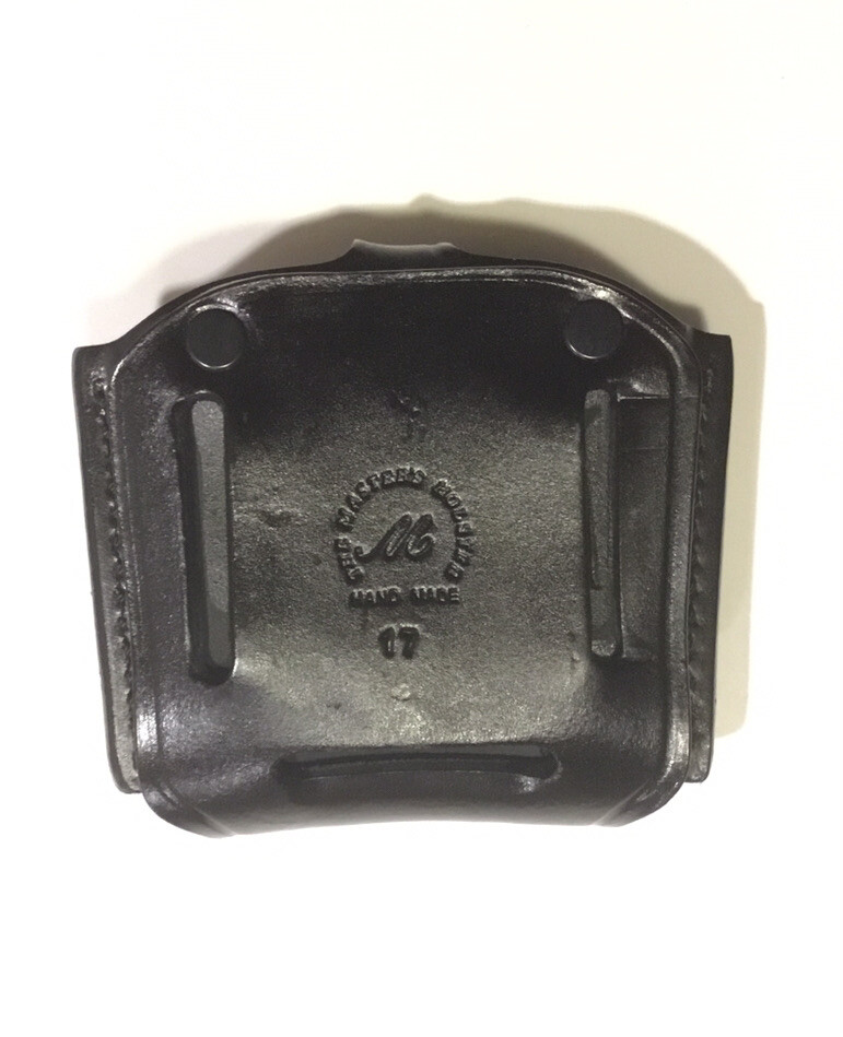 Leather Double Magazine Case for 9mm / 40 cal DOUBLE STACK METAL mags - (# 2089)