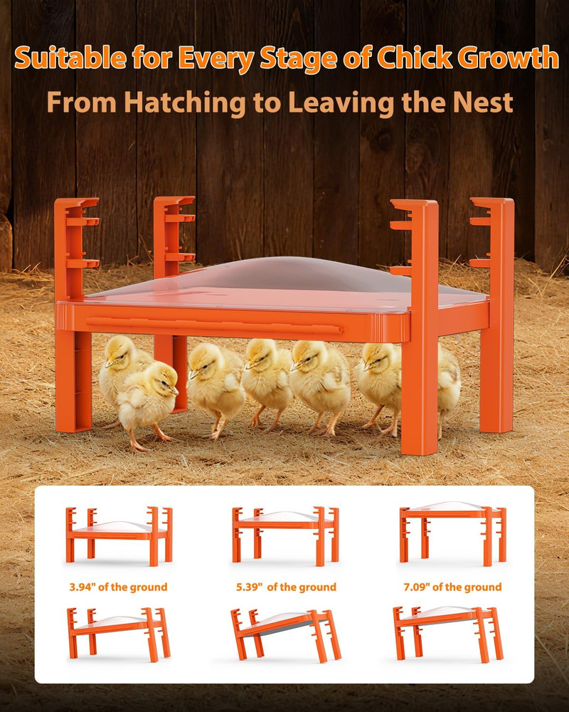 Smart Chicken Coop Heater - Chick Brooder Heat Plate with Temperature Sensor - H