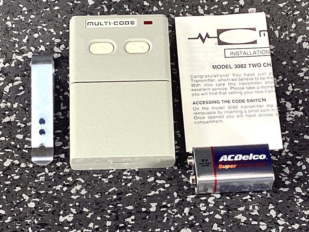Multi-Code 3082 40.685 MHz 2-Button Visor Gate Garage Remote MultiCode 308201
