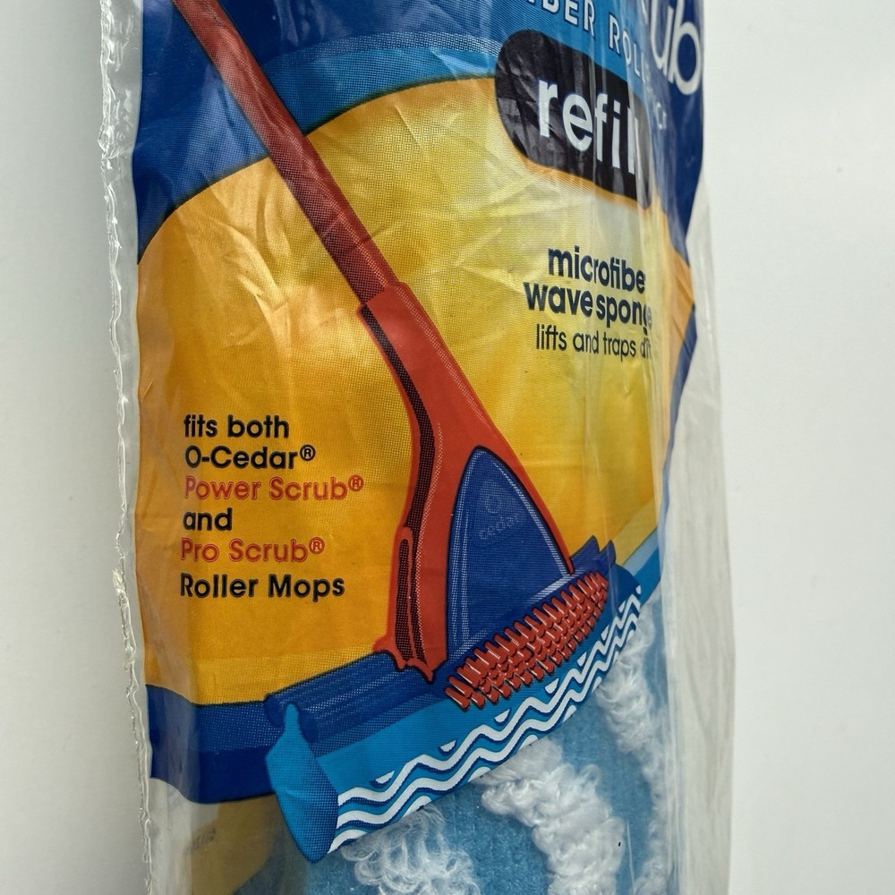 O Cedar Power Scrub Roller Mop Refill, Fits Power Scrub & Roller Mops NEW