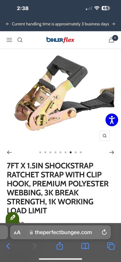 ShockStrap 1.5" Ratchet Tie Downs 7RSBKP