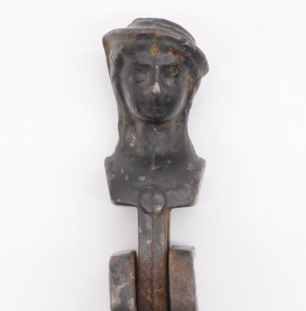 Antique Figural Cast Iron Window Shutter Pull Piece