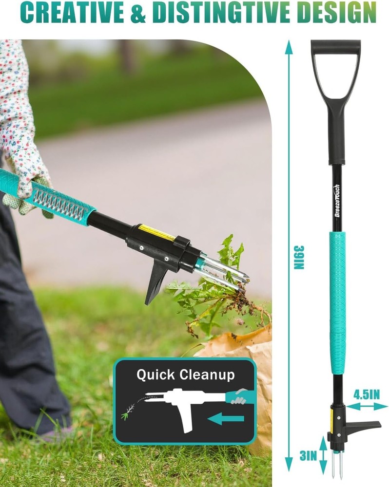 Stand-Up Weed Puller Tool with Long Handle for Garden Lawn Crabgrass