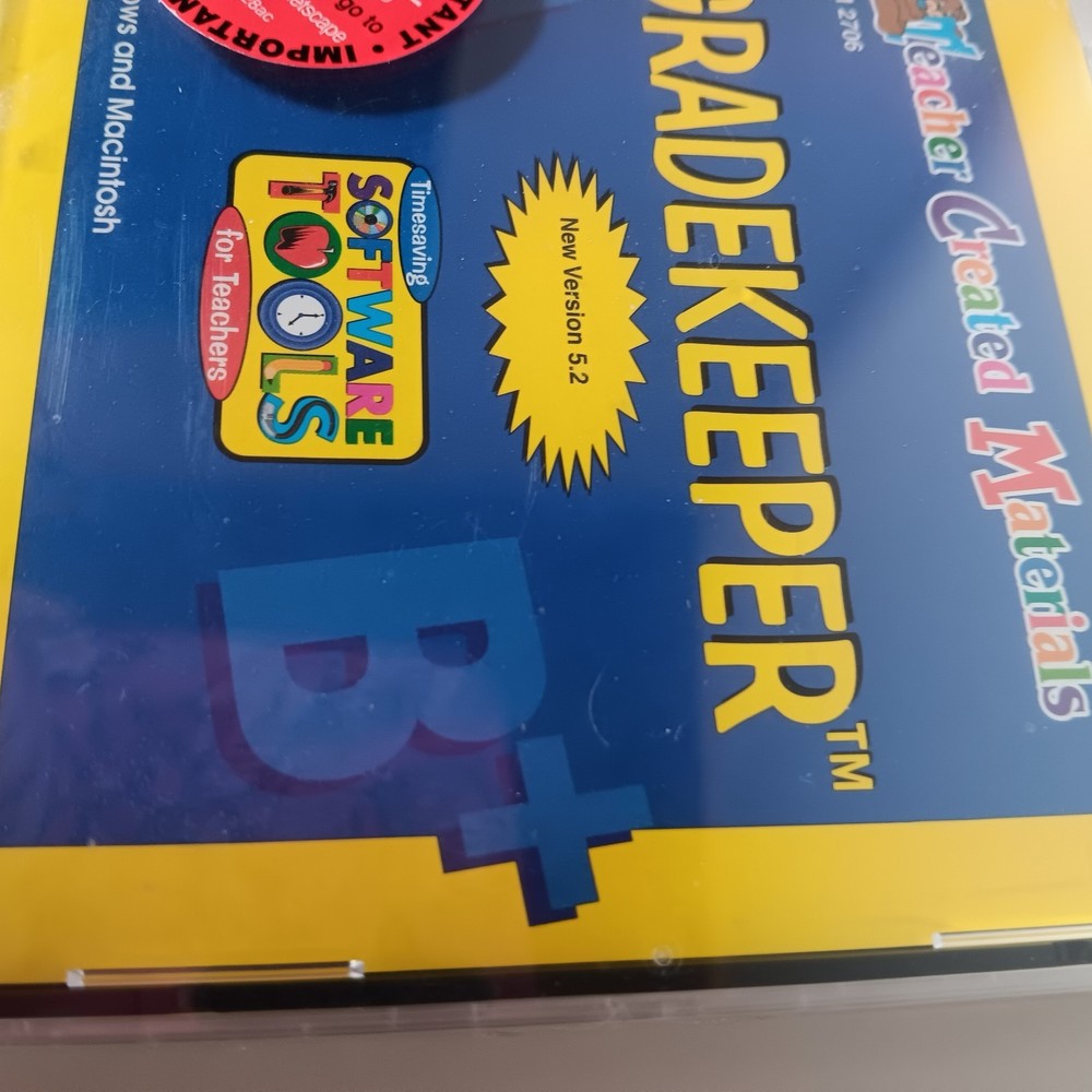 Vintage Software Tools, Gradekeeper, Teacher Created Materials Sealed CD-ROM