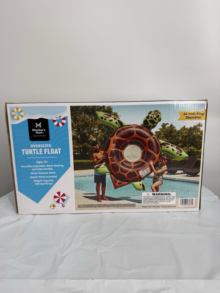 Member's Mark Oversized Turtle Pool Float, Mesh Seating, 56" Diameter NIB