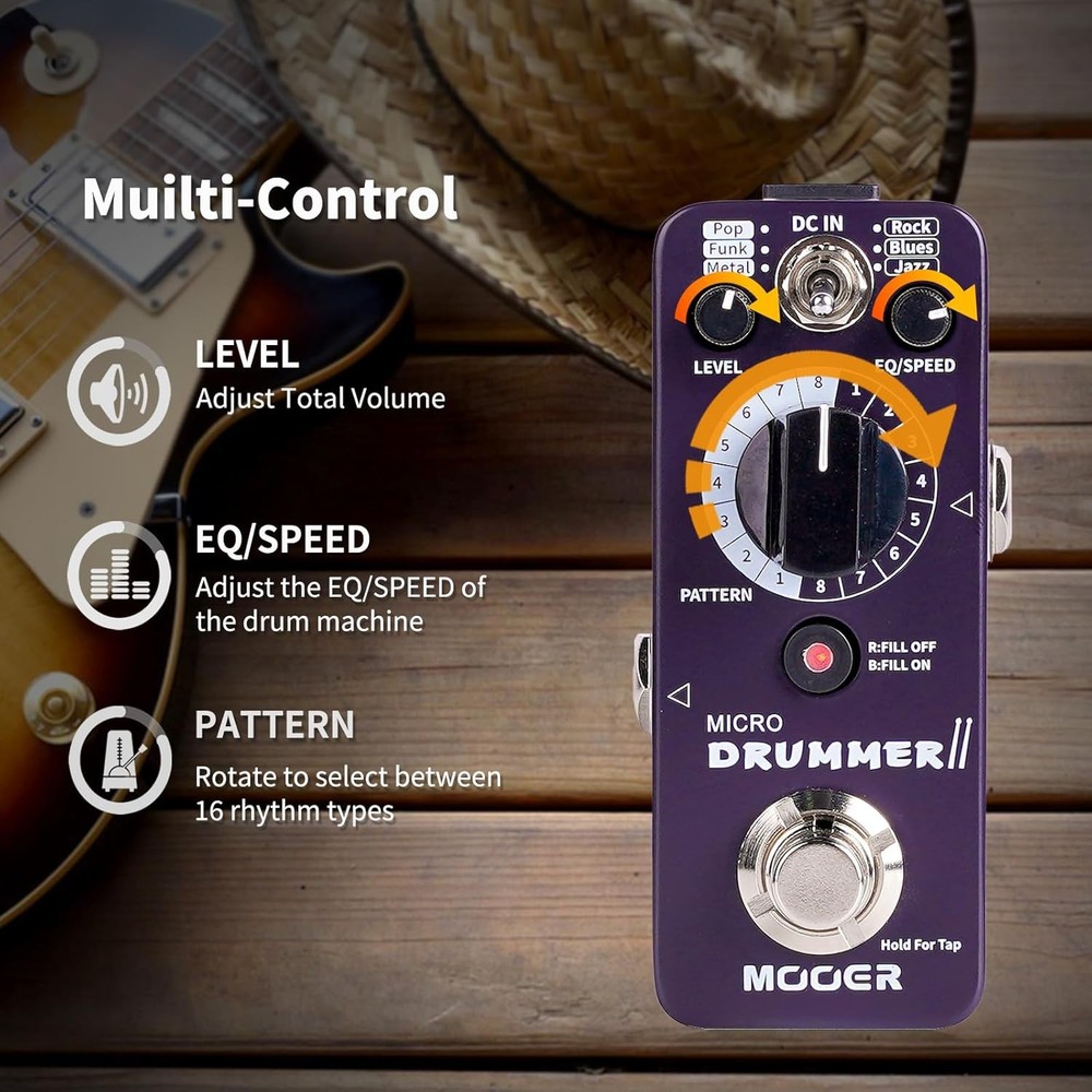 Micro Drummer Guitar Pedal Drum Machine Effect