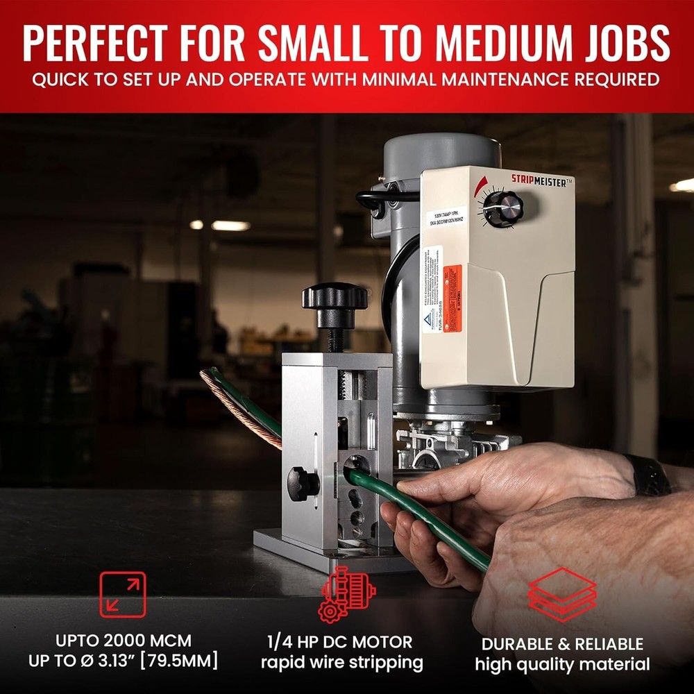 StripMeister E250 - Advanced Electric Cable Stripping Machine, Variable Speed