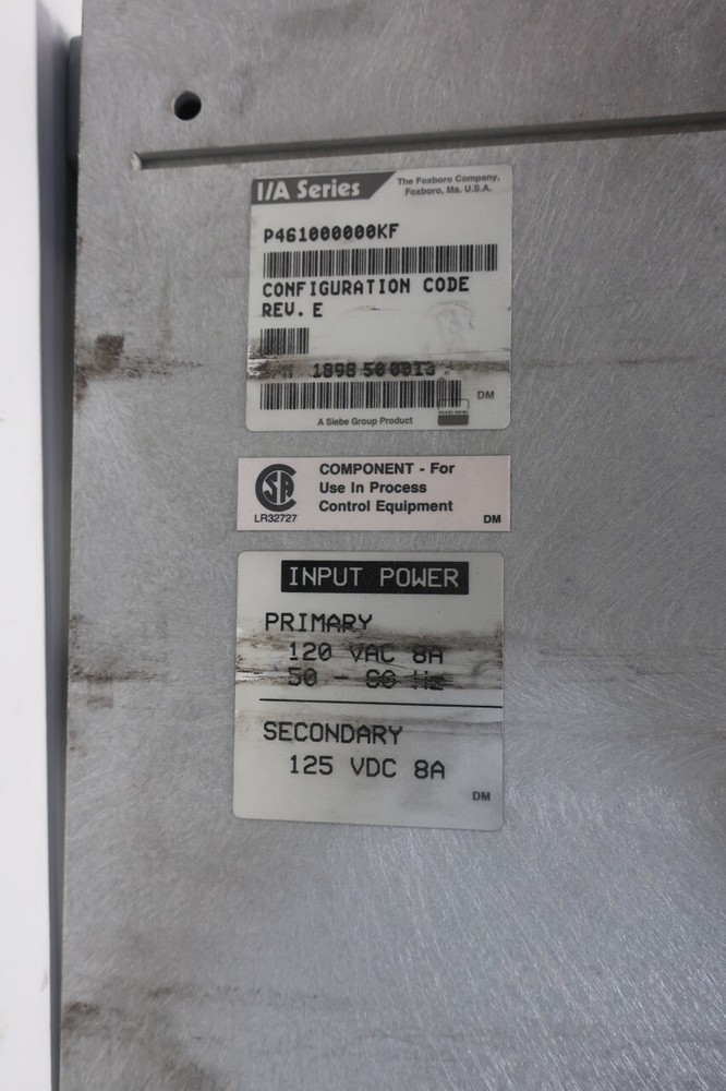 Foxboro P461000000KF I/a Series Configuration Code Chassis Module