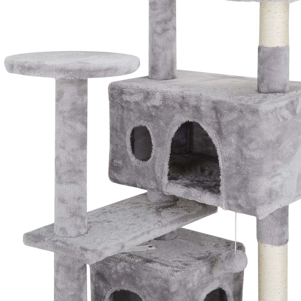 Scratching Post Condo 53" Cat Tree Activity Tower Playhouse W/ Cave & Ladders
