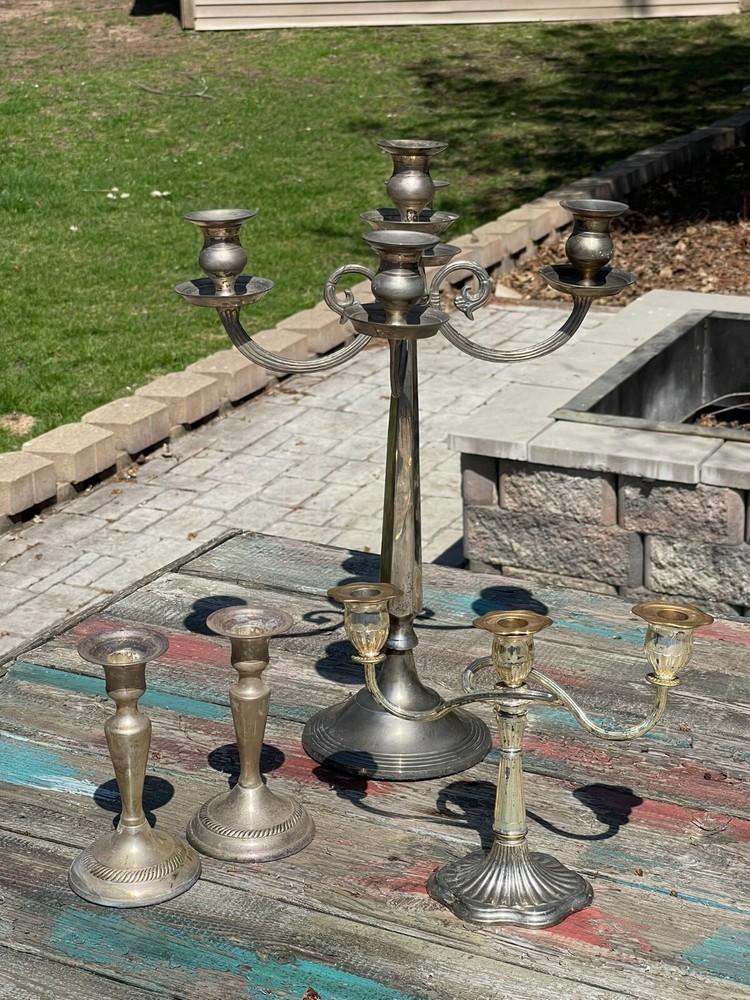 Vintage Silver Candelabra and Misc. Candlesticks