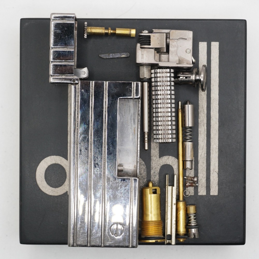 Dunhill Lighter Palladium 4 LINE Pattern_Ultrasonically cleaned _Working