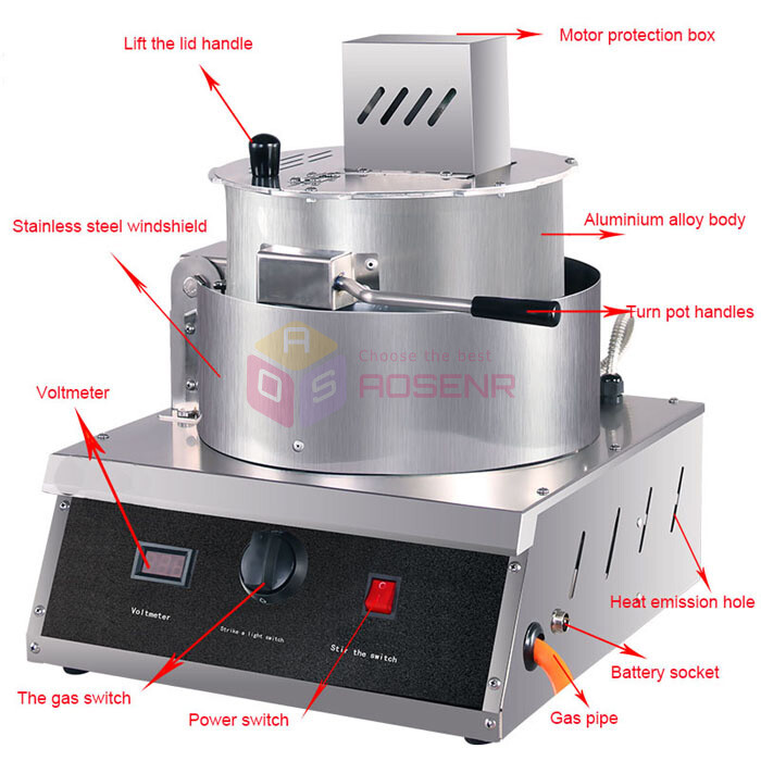 Popcorn Machine Single Pot Spherical Popcorn Maker Gas Automatic Ball Popcorn