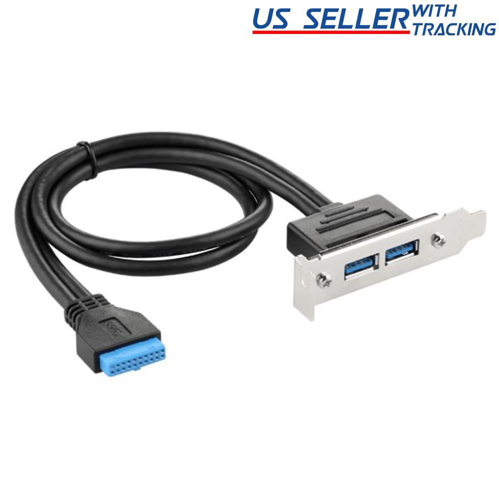 Dual USB 3.0 Back Panel Low Profile Half Height PCI Bracket 20-Pin Header Cable