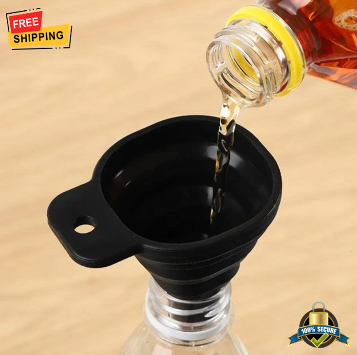 Foldable Silicone Funnel - Compact, Durable, and Easy to Use for Kitchen Tasks
