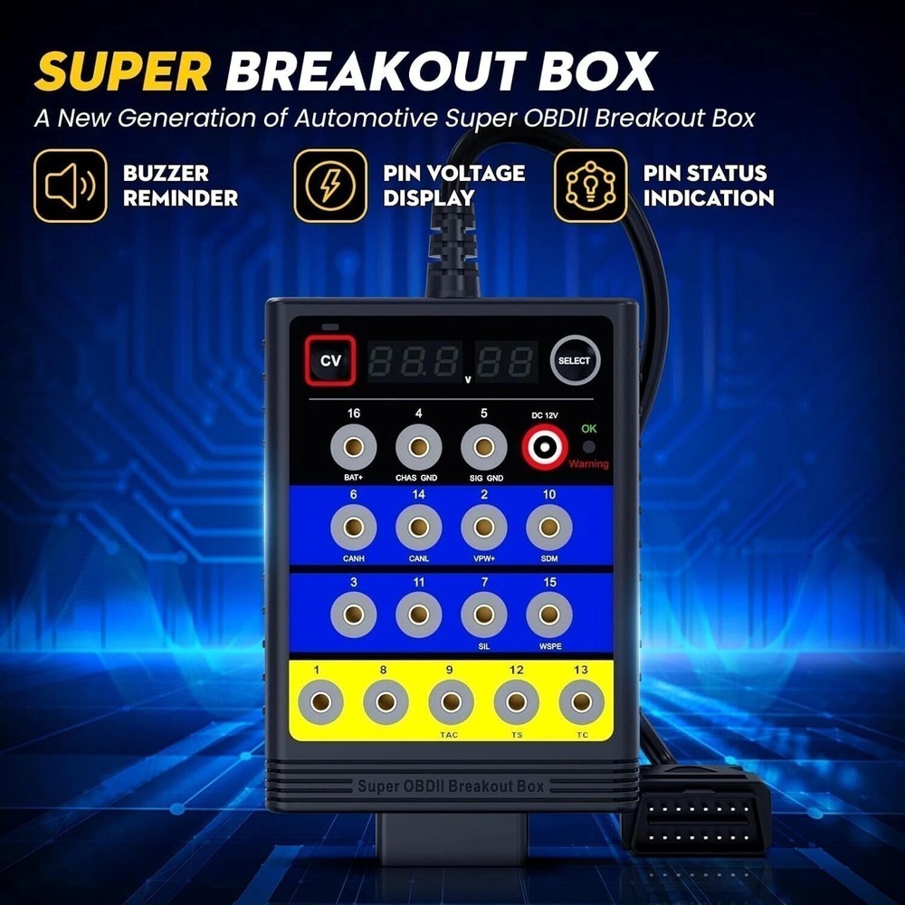 OBD2 Breakout Box 14V Remote Fob Key Program Tool Power Supply CODING Voltage
