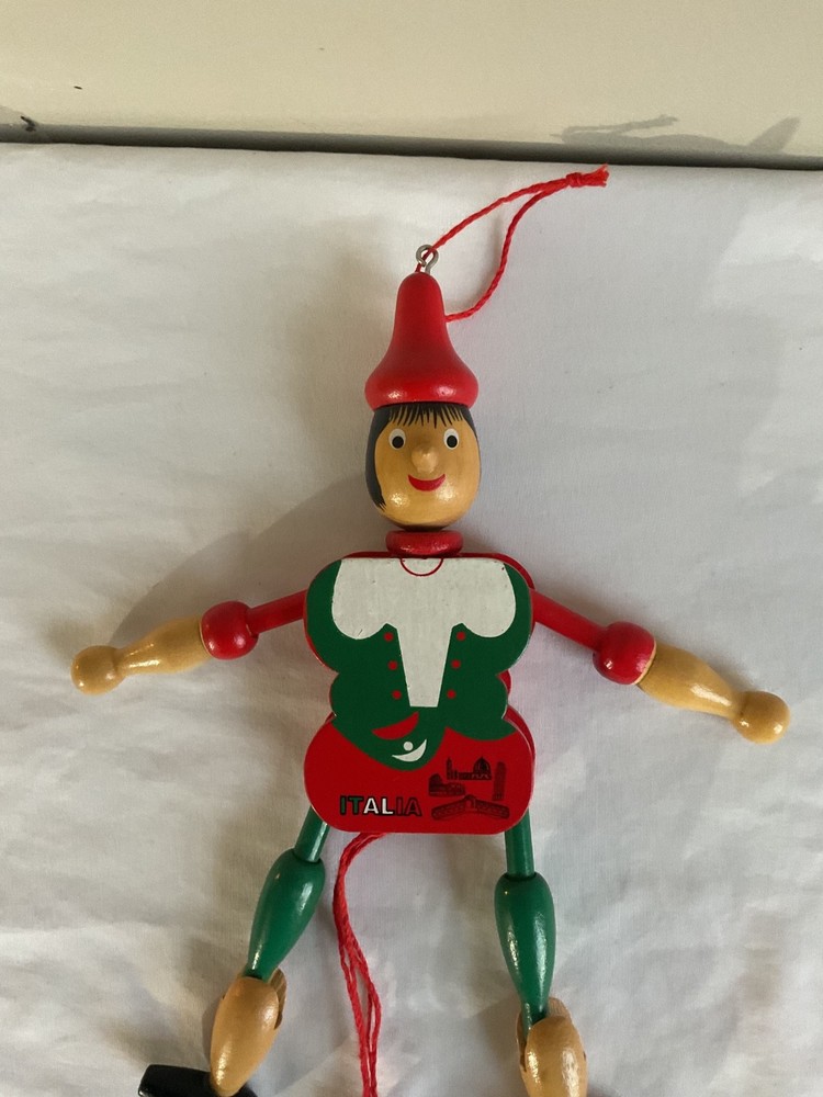 Italian Wood Pinocchio Jumping Jack Pull String & Nutcracker pull string toy