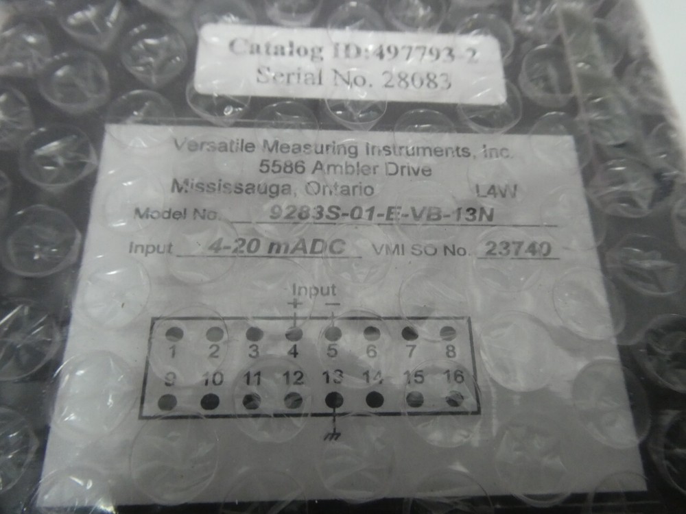 Versatile Measuring Instruments 9283S-01-E-VB-13N Panel Meter