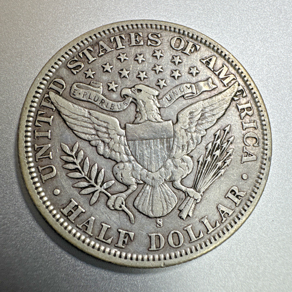 1898 S Barber US Half Dollar 1/2$ US Silver Coin