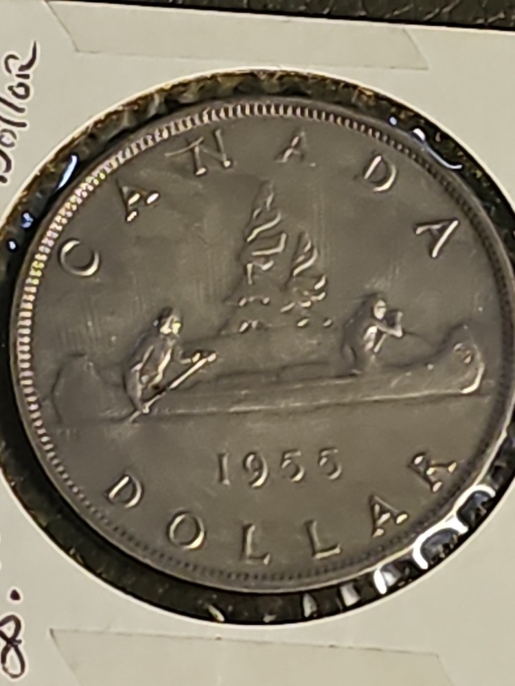 1955 Canadian Silver Dollar Coin