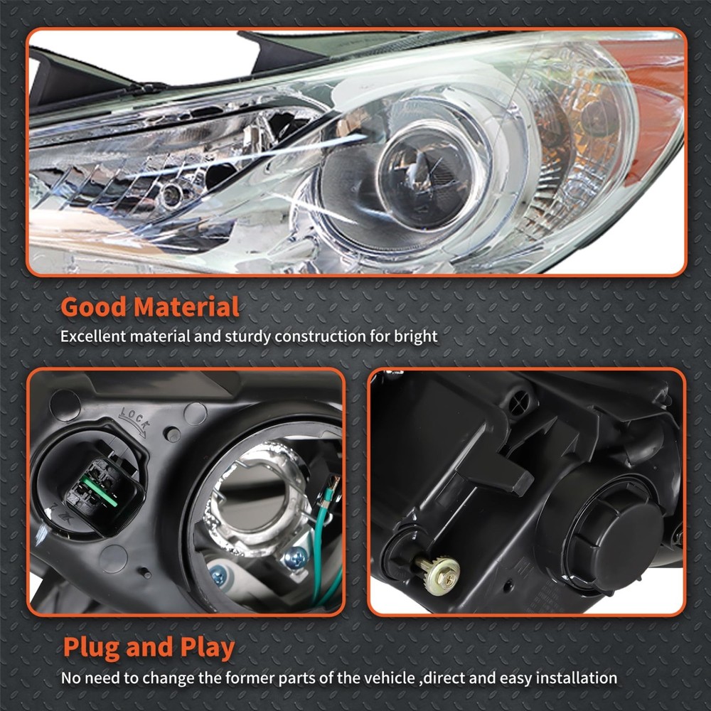 labwork Headlights Lamps Replacement for Sonata 2011-2014 Projector Headlight...