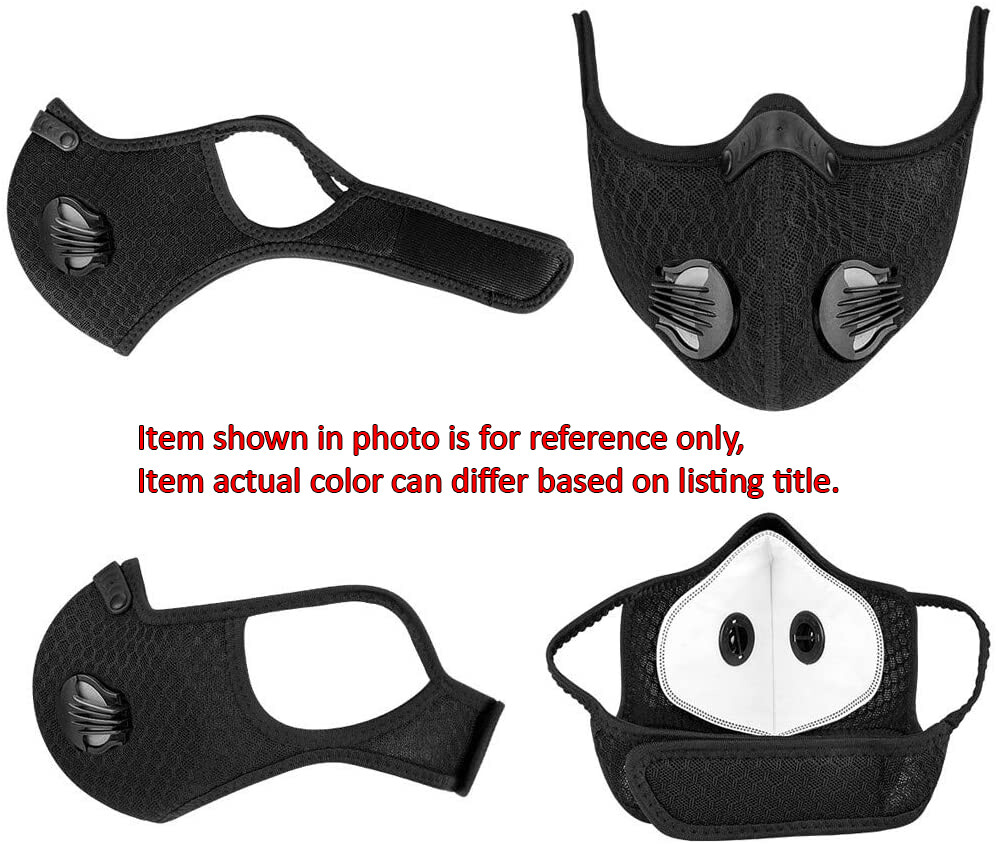 Nylon Mesh Face Mask w/ Replaceable PM2.5 HEPA Carbon Filter (Dark Blue)