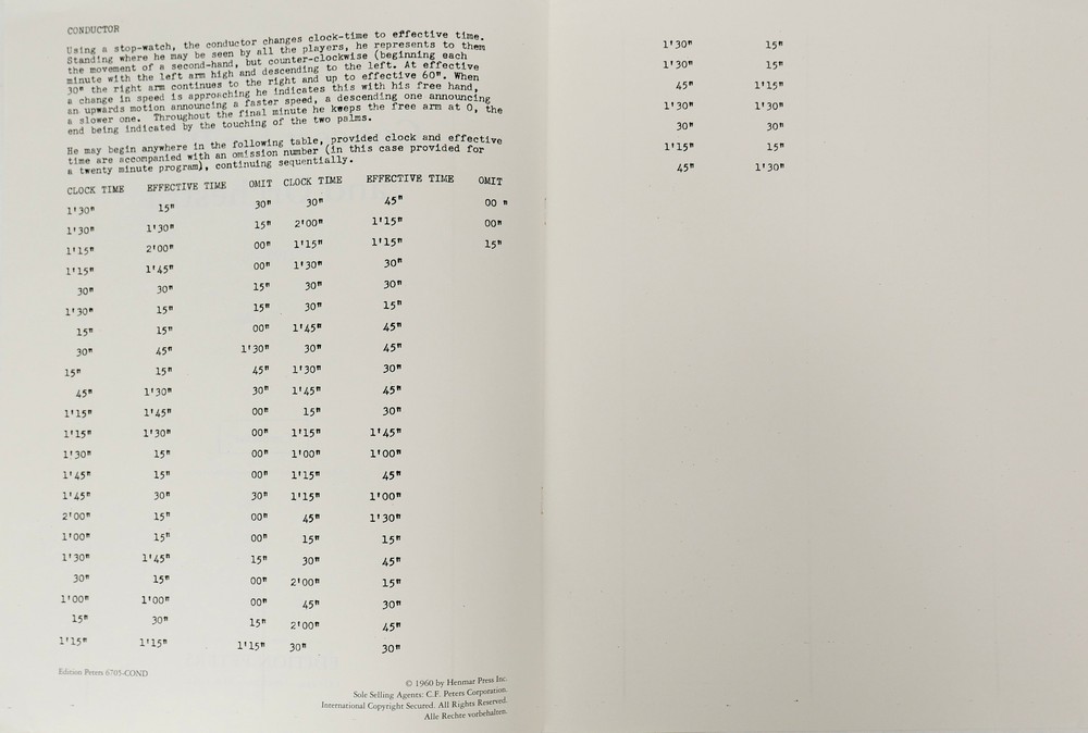 Cage, John. COMPOSER - Signed Publishing Instructions