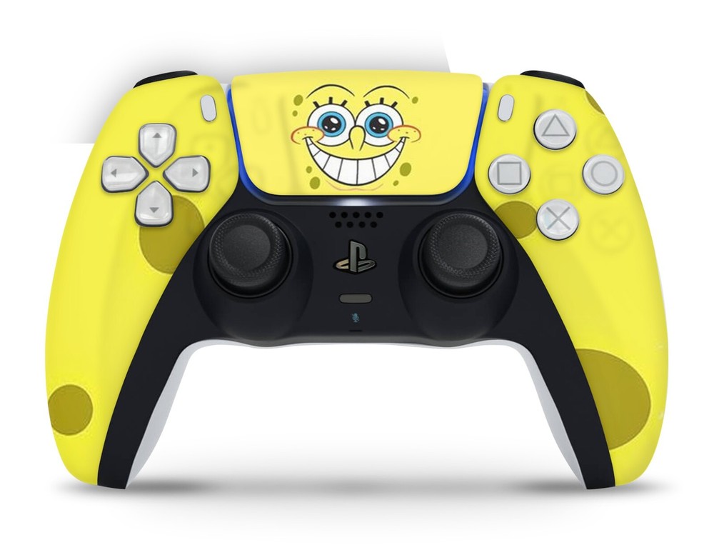 PS5 Disc Version Console & Controller Vinyl Skin Decal Wrap - Sponge Bob