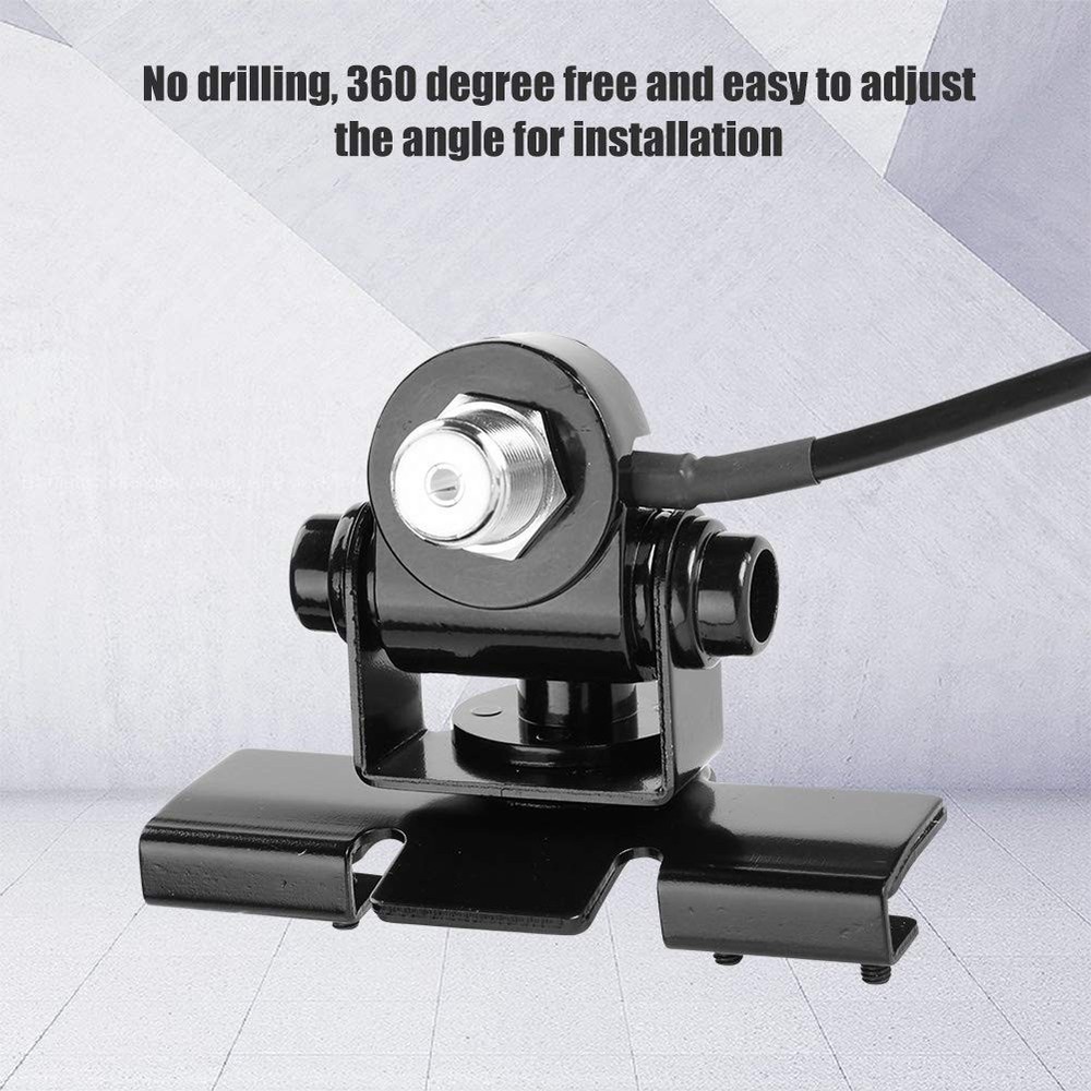 Black Antenna Mount Bracket with No Drill Installation and Adjustable Flexibi...