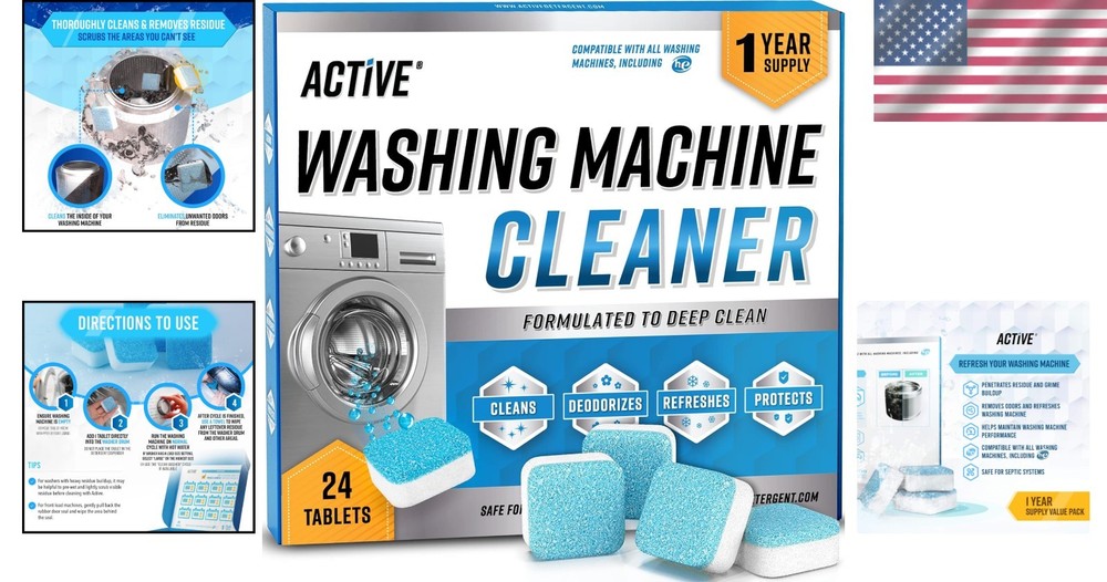 Active Washing Machine Cleaner Deep Clean 24 Pack - 1 Supply 24 Pack